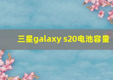 三星galaxy s20电池容量